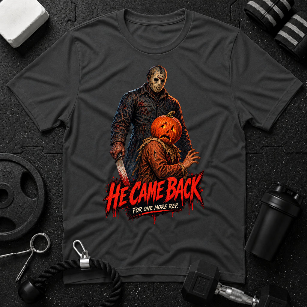 He came back Dark Heather T-shirt mockup