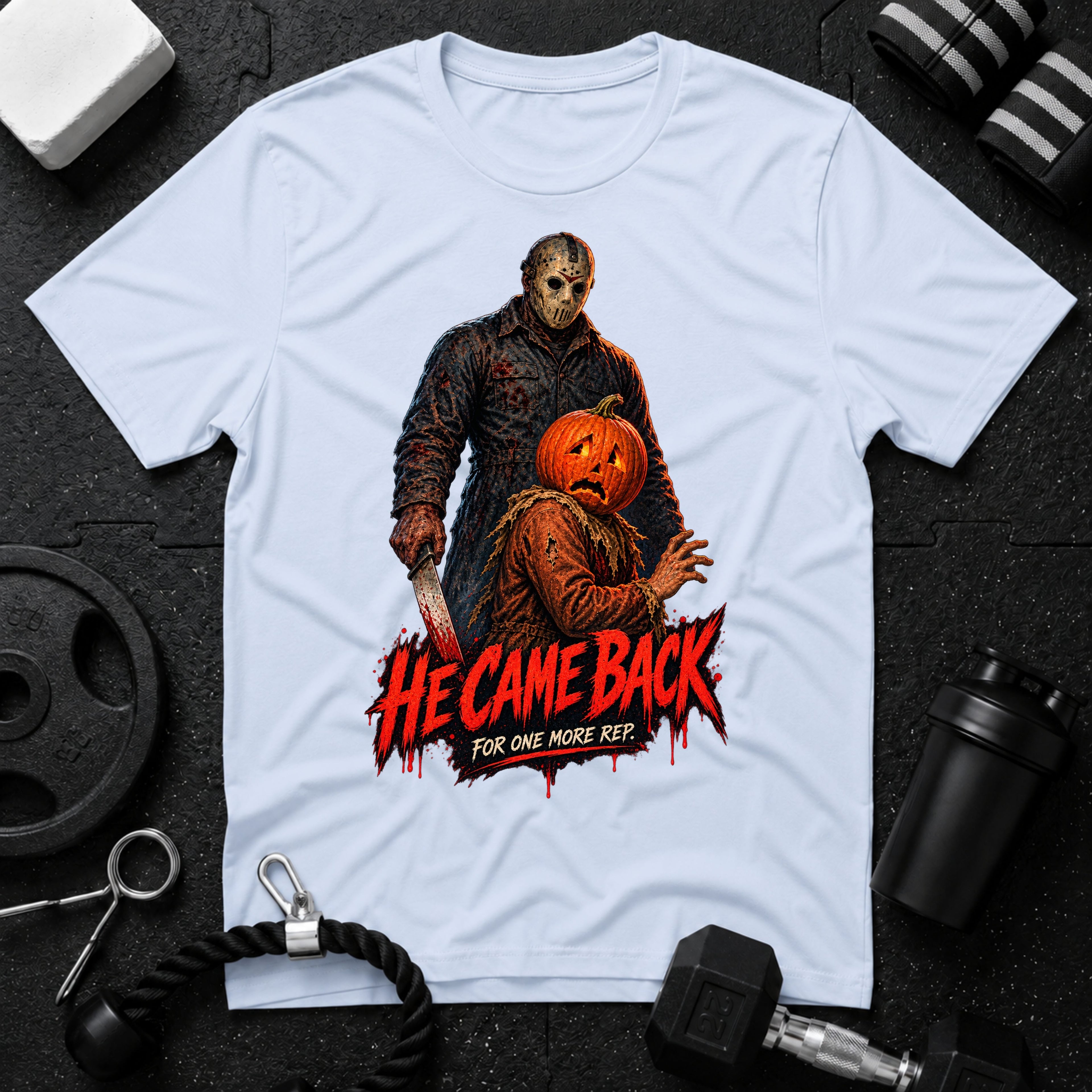 He came back Light Blue T-shirt mockup