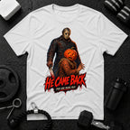 He came back White T-shirt mockup