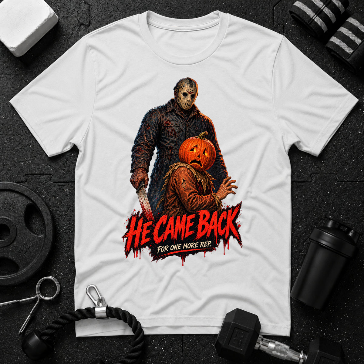 He came back White T-shirt mockup