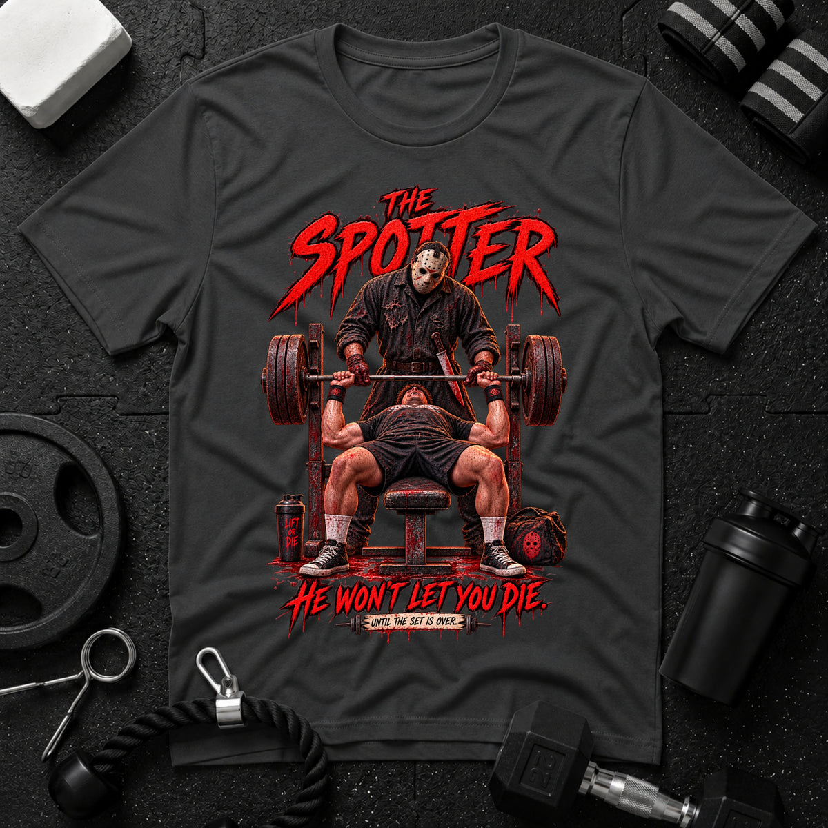 he won't let you die Dark Heather T-shirt mockup