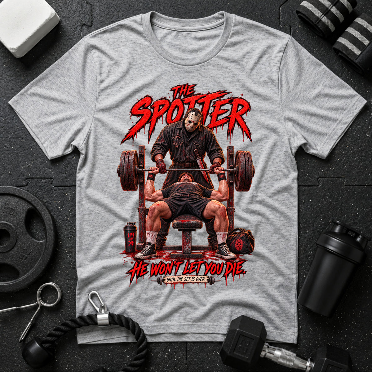 he won't let you die Sport Grey T-shirt mockup