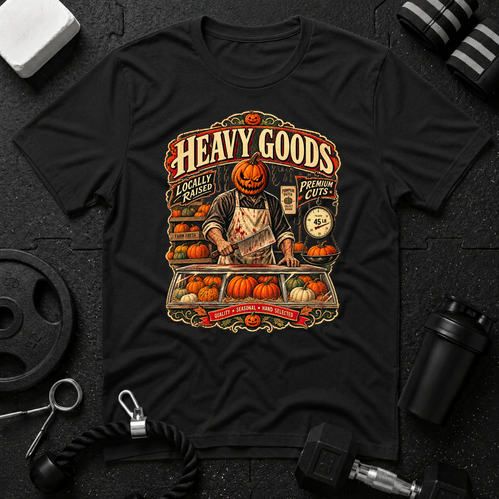 Heavy Goods Halloween Black T-shirt mockup