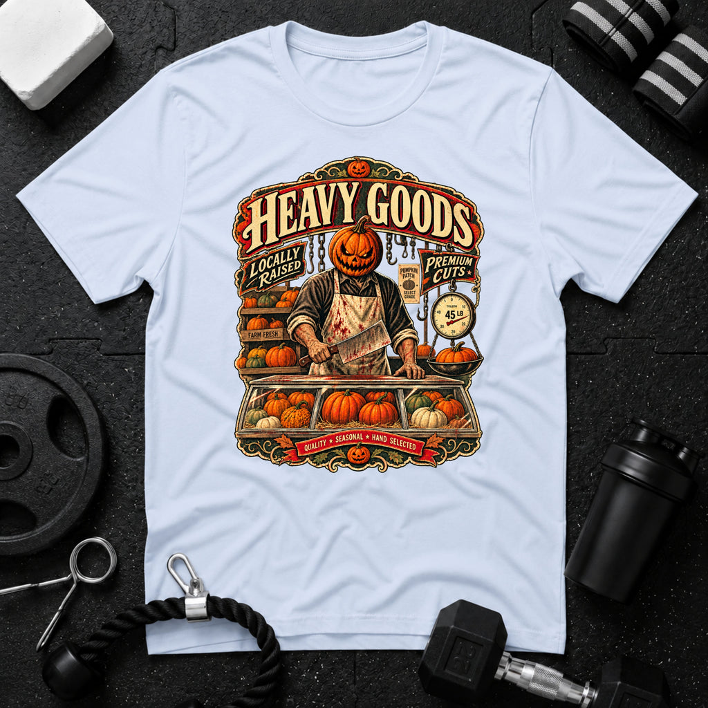 Heavy Goods Halloween Light Blue T-shirt mockup