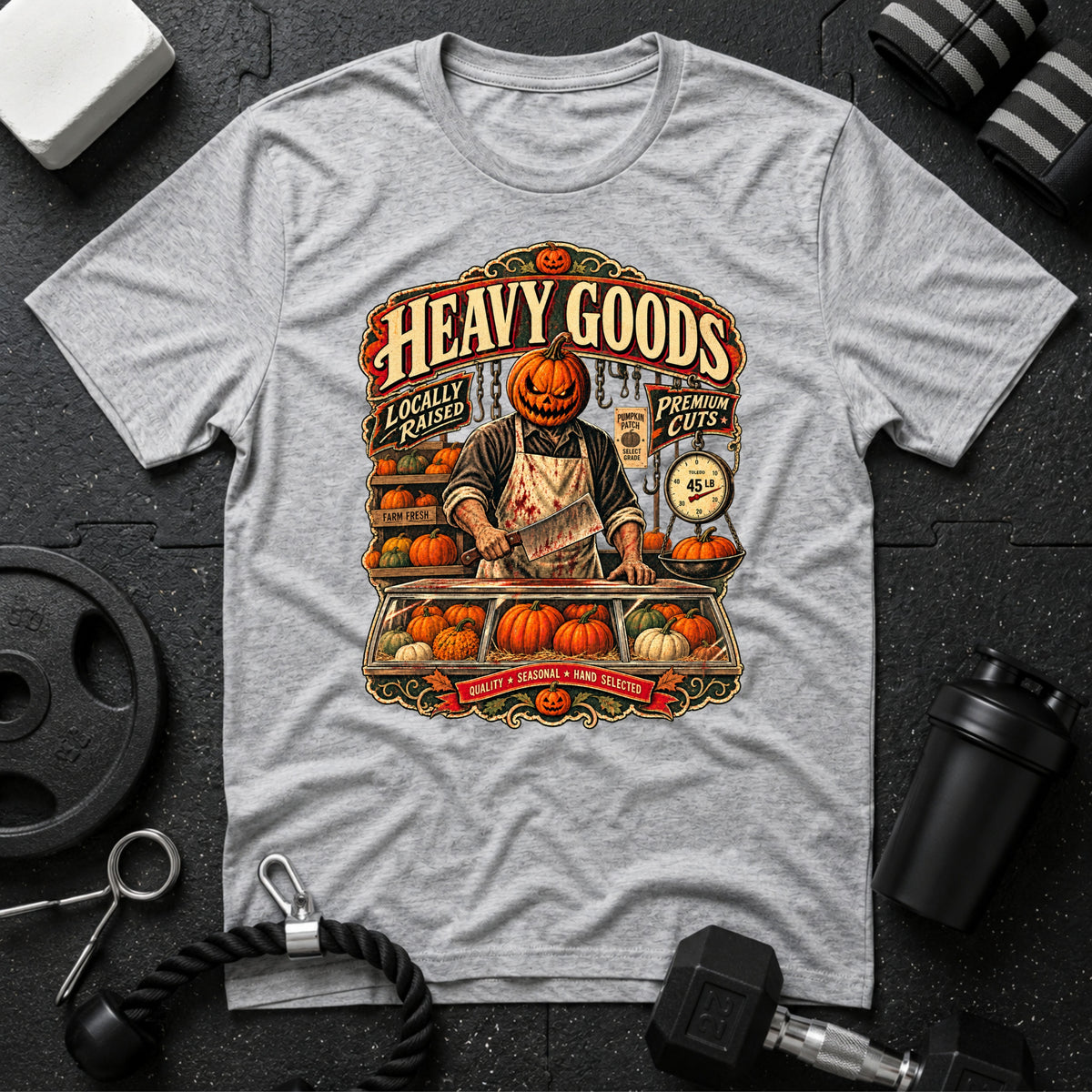 Heavy Goods Halloween Sport Grey T-shirt mockup