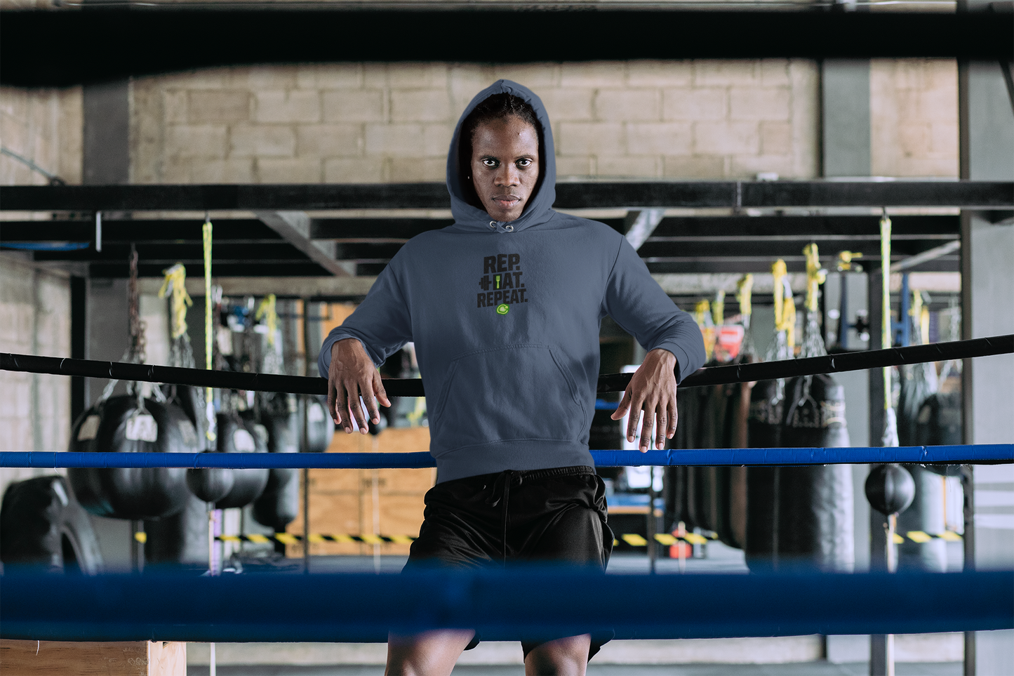 Unisex Fitness Hoodie - REP * EAT * REPEAT - Workout Apparel, Gym Motivational Clothing, Gift for Gym Lovers, Fitness Fashion, Casual Wear