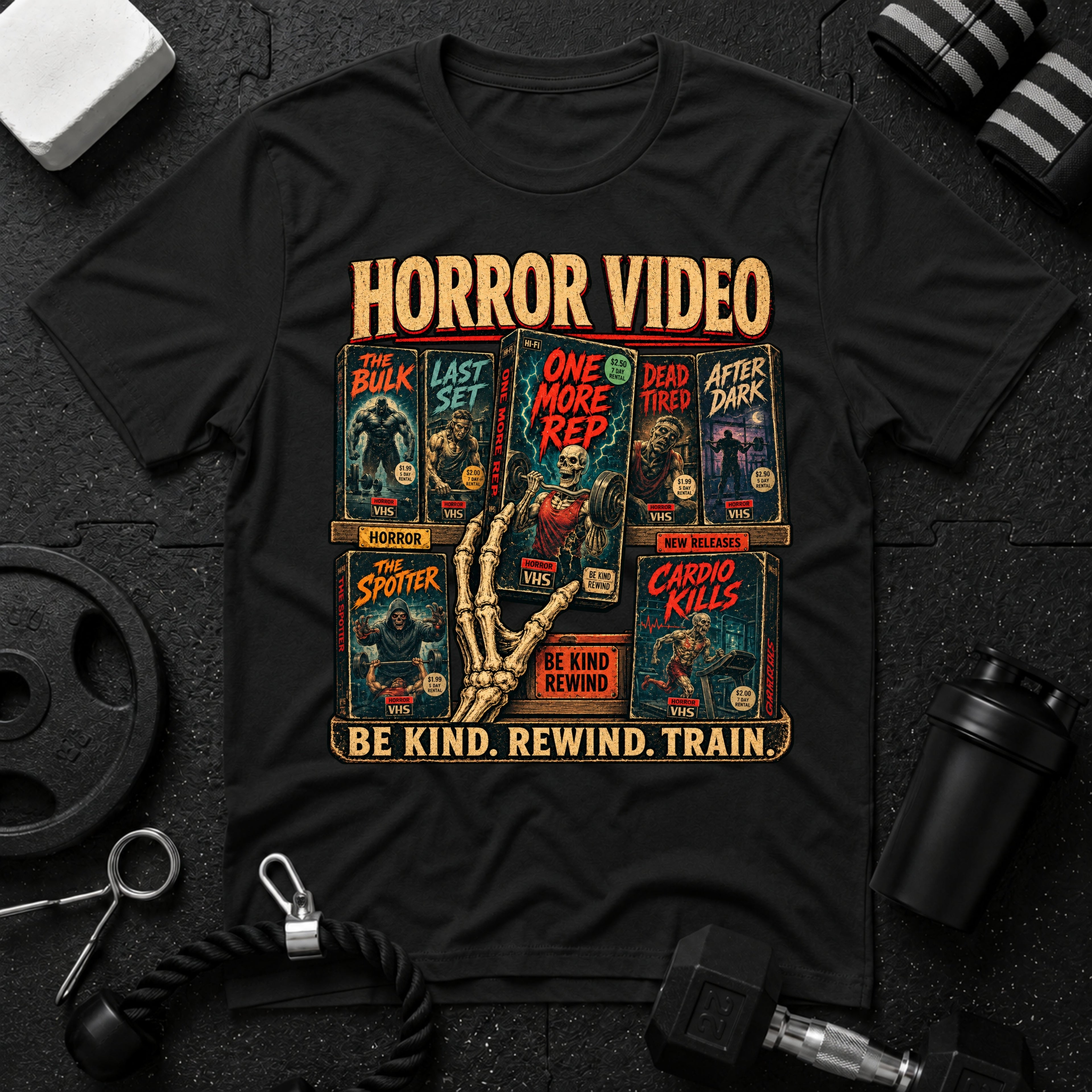 Horror Video Black T-shirt mockup