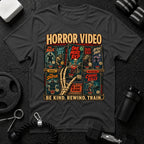 Horror Video Dark Heather T-shirt mockup