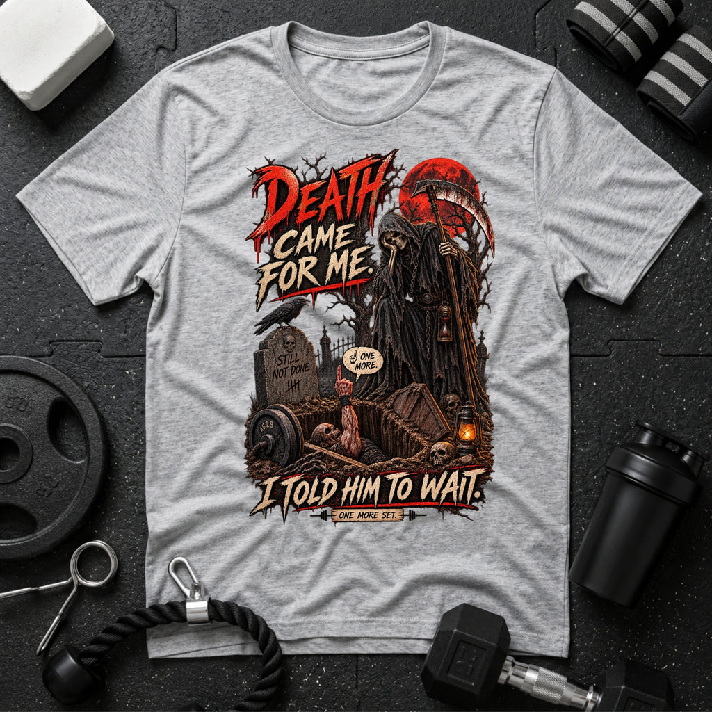 I told him to wait Sport Grey T-shirt mockup