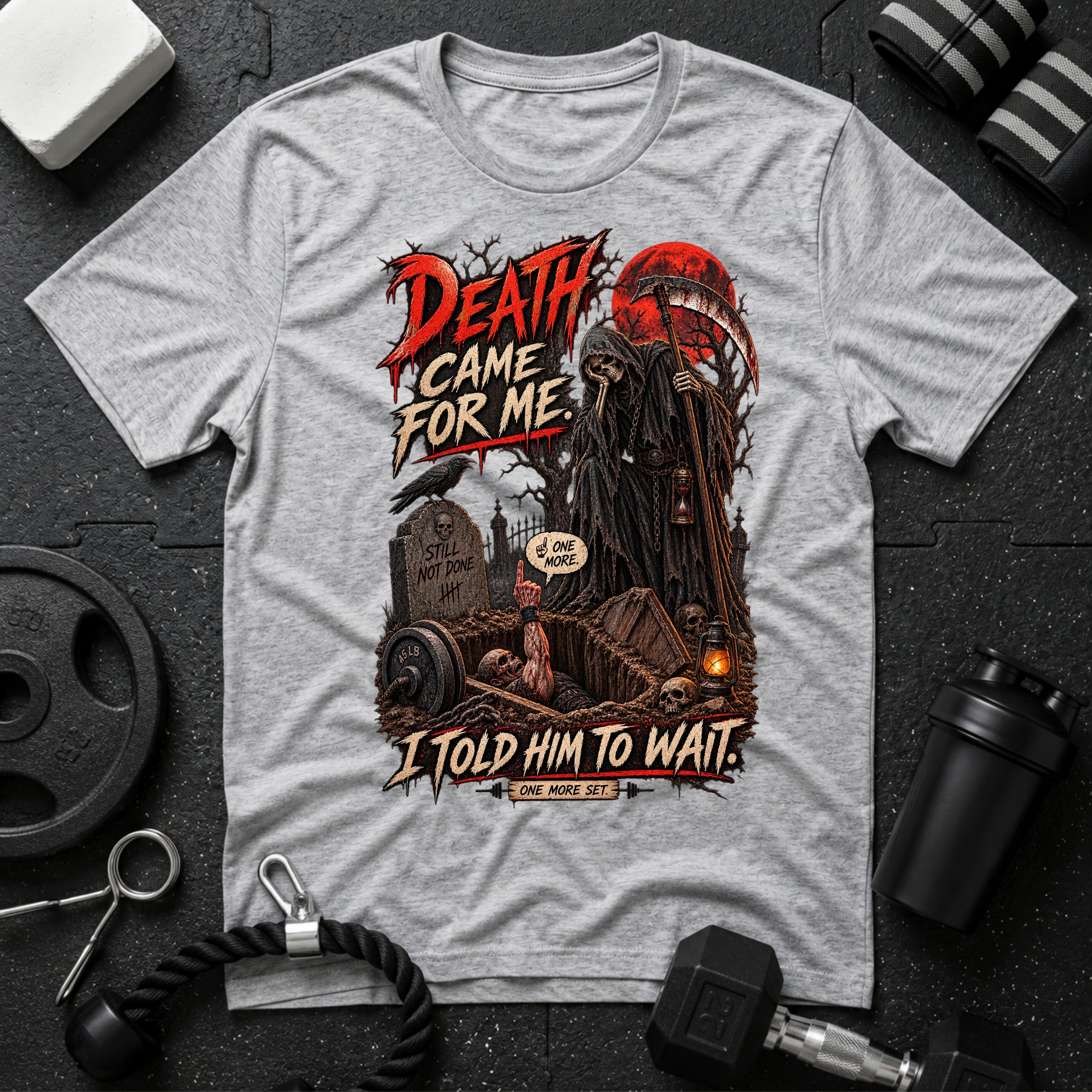 I told him to wait Sport Grey T-shirt mockup