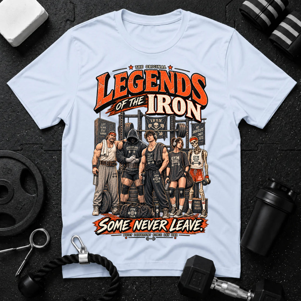 Legend Of The Iron Light Blue T-shirt mockup