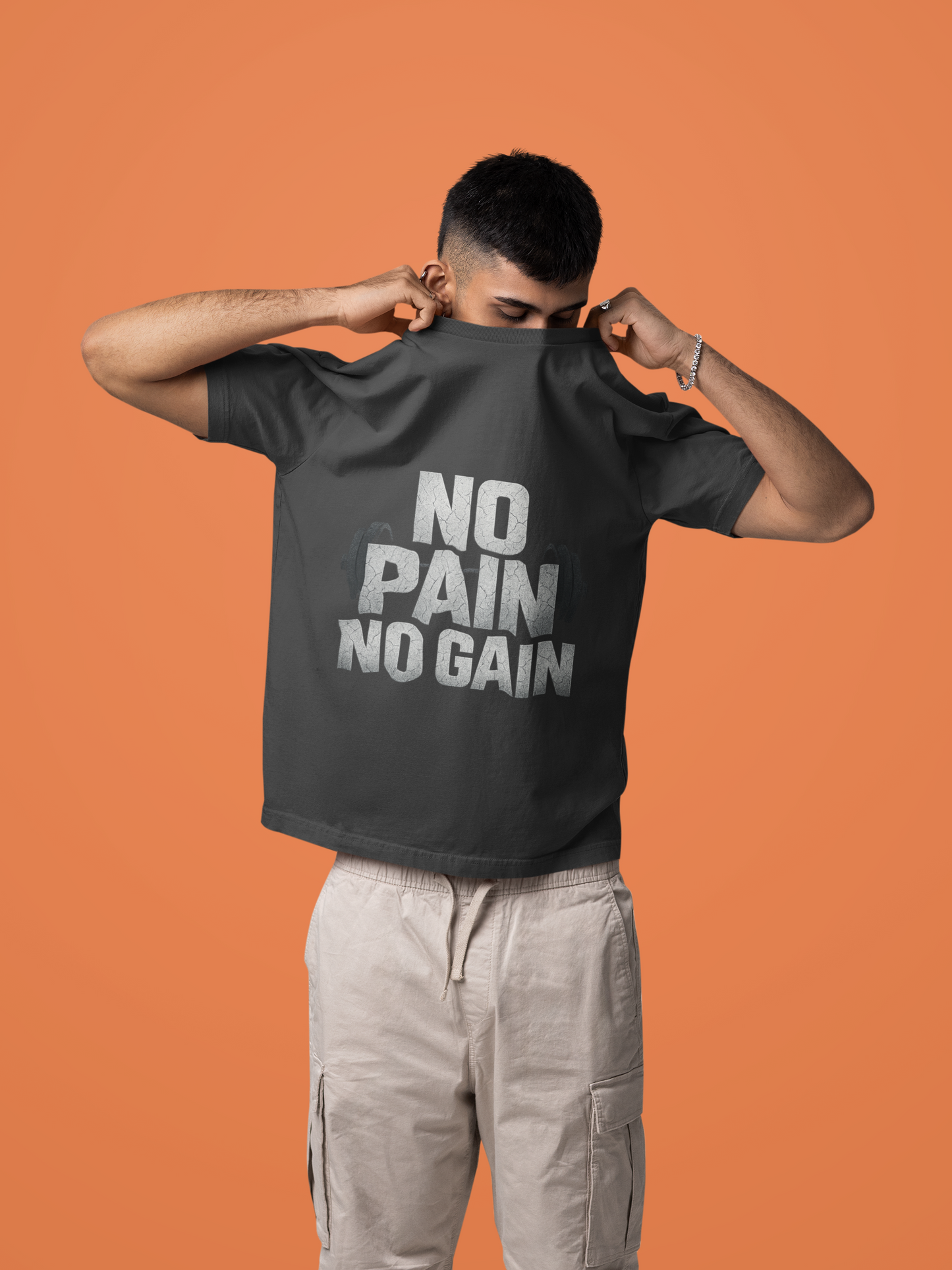No Pain No Gain Unisex Oversized Boxy Tee, Fitness Tee, Gym Shirt, Workout Gift, Casual Wear, Motivational Tee
