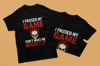 Game Over Unisex T-Shirt, I Paused My Game, Gamer Gift, Casual Wear, Gaming Tee, Funny T-Shirt, Unique Graphic Tee