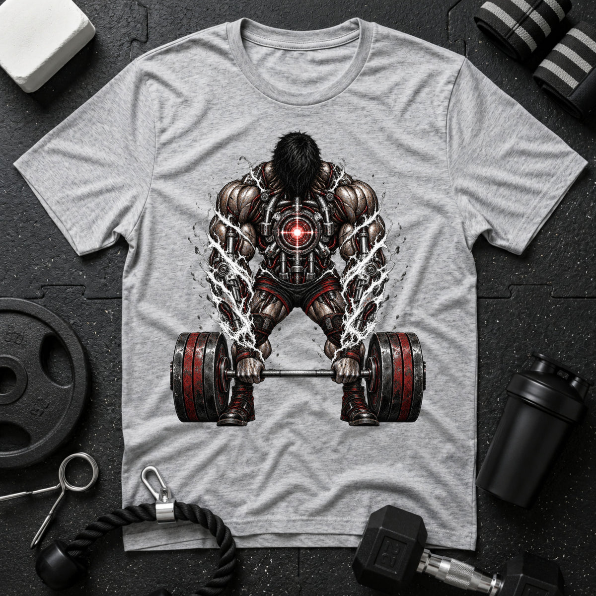 Muscular Deadlift Redline - T-shirt - Sport Grey