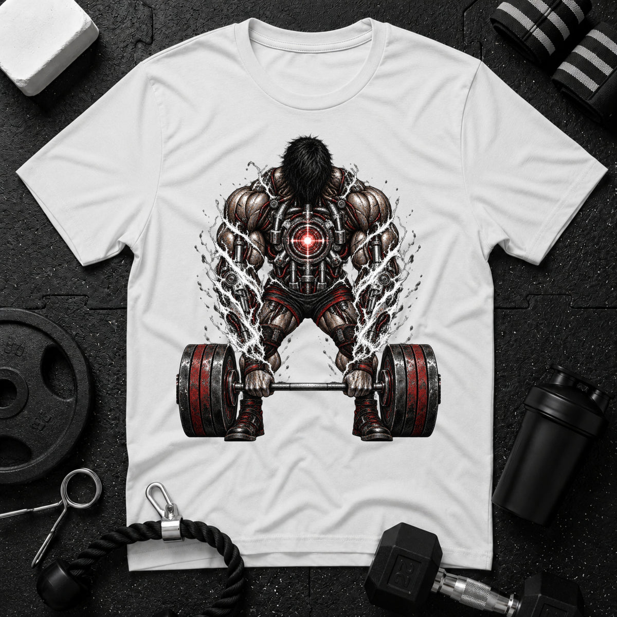 Muscular Deadlift Redline - T-shirt - White