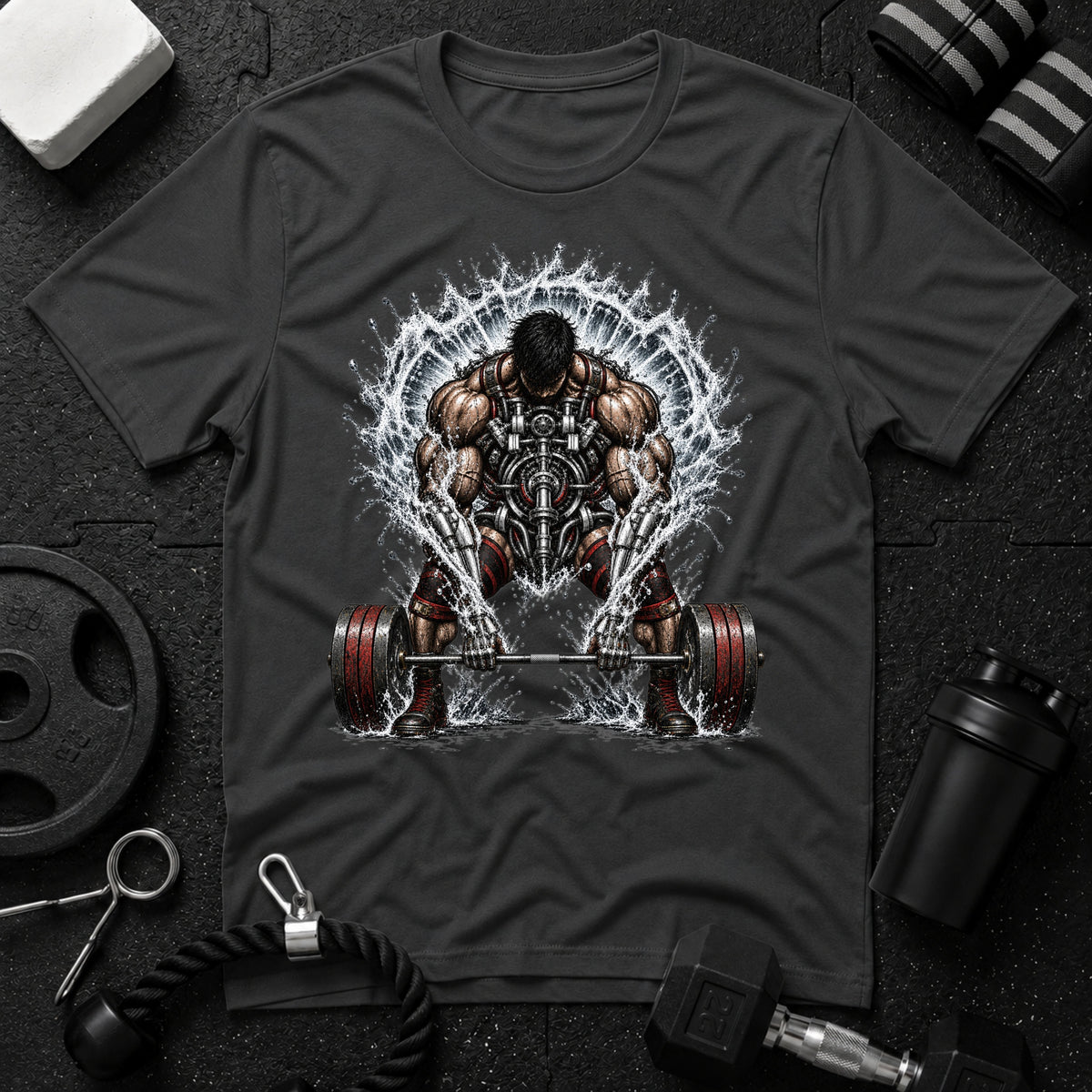 Muscular Deadlift Water - T-shirt - Dark Heather