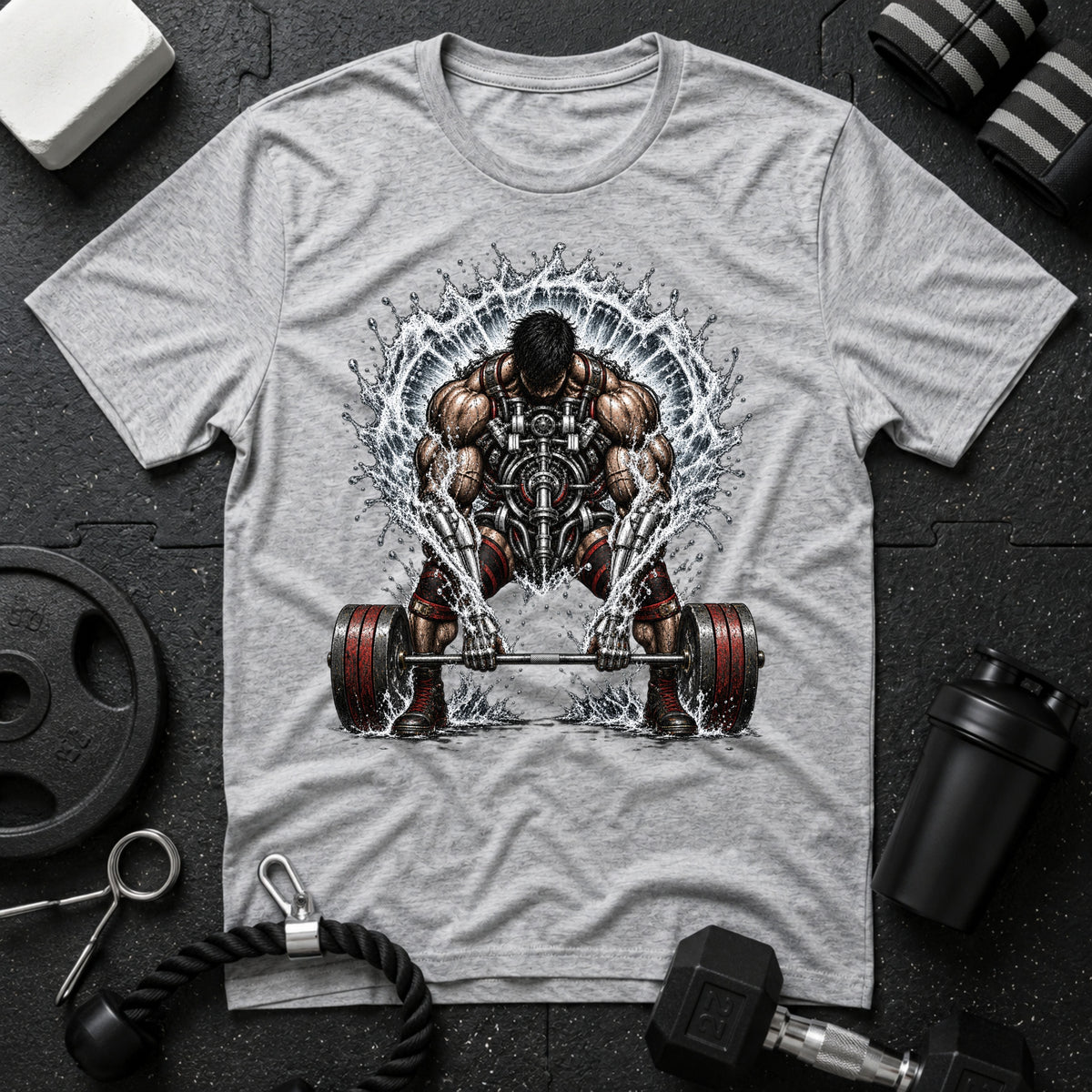 Muscular Deadlift Water - T-shirt - Sport Grey