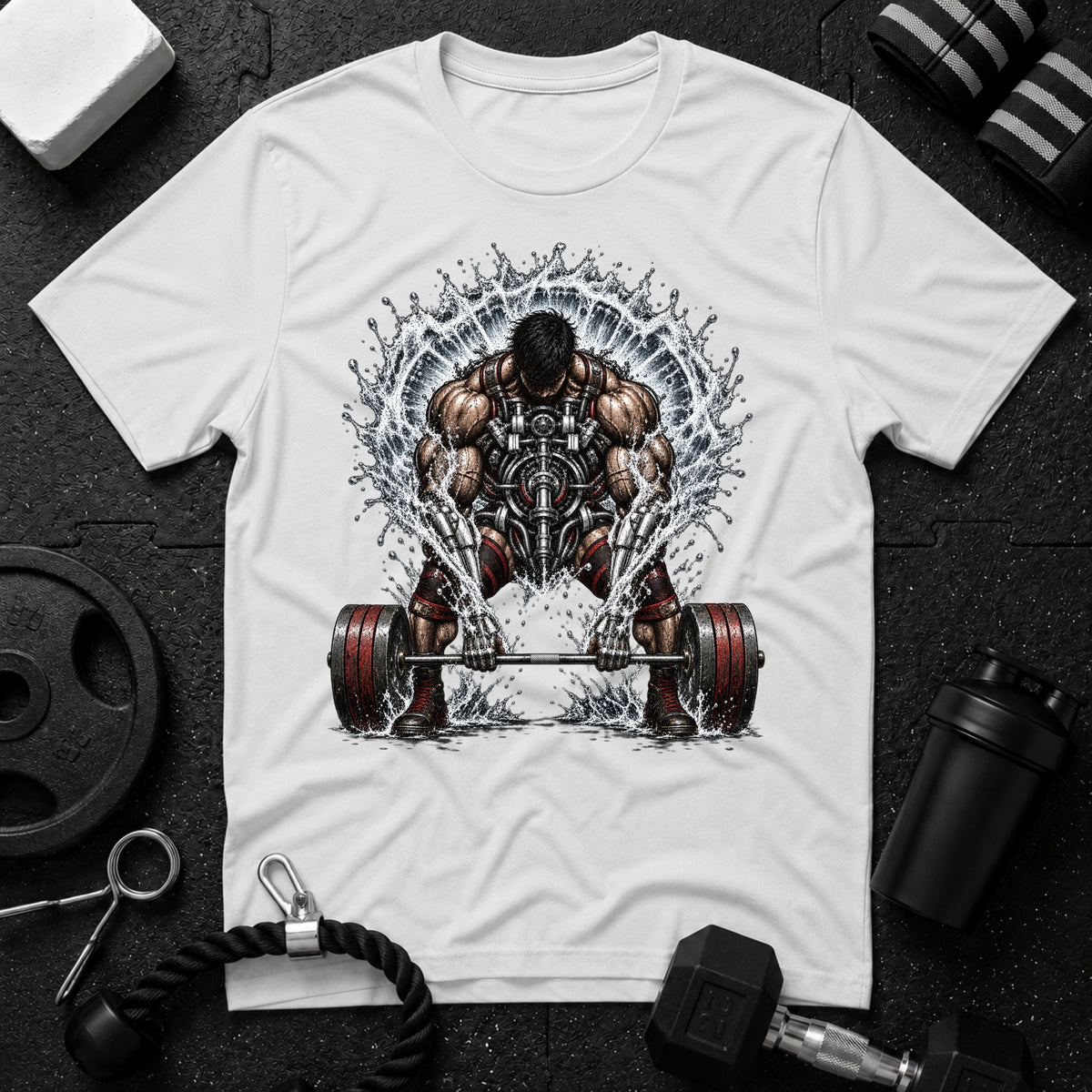Muscular Deadlift Water - T-shirt - White