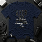 He left to build someone Navy T-shirt mockup