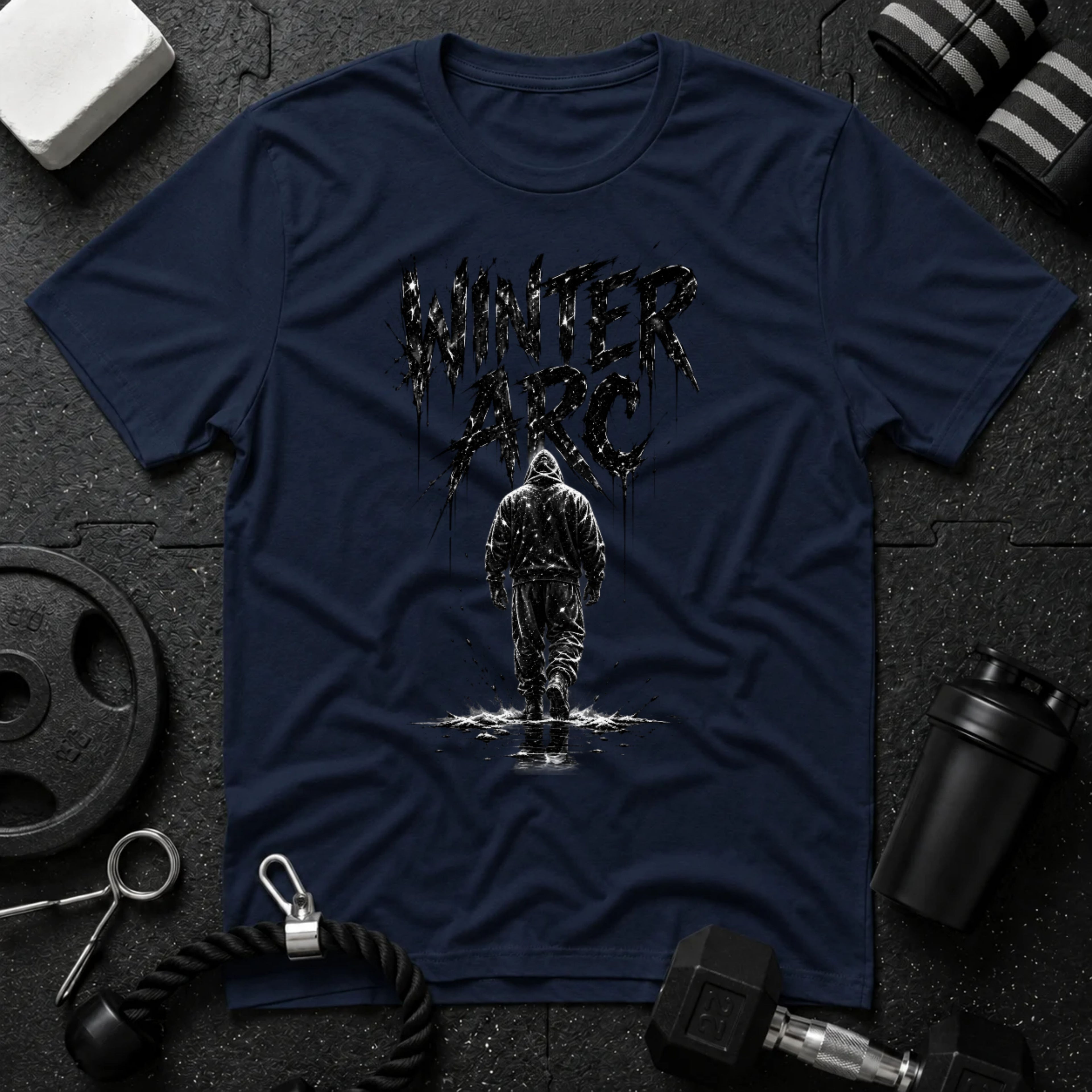 Walking Alone Navy T-shirt mockup