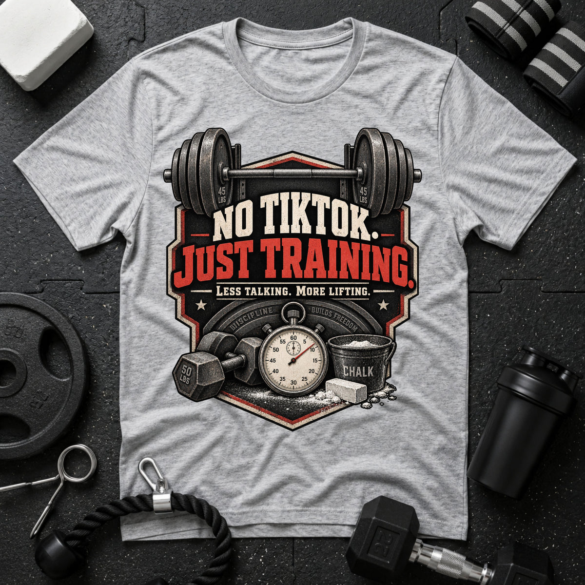 No TikTok, Just Training T-shirt - Sport Grey