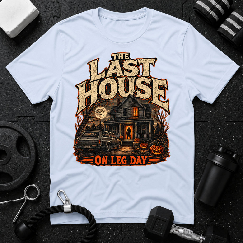 On leg day Light Blue T-shirt mockup
