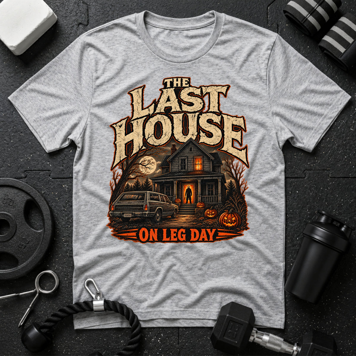 On leg day Sport Grey T-shirt mockup