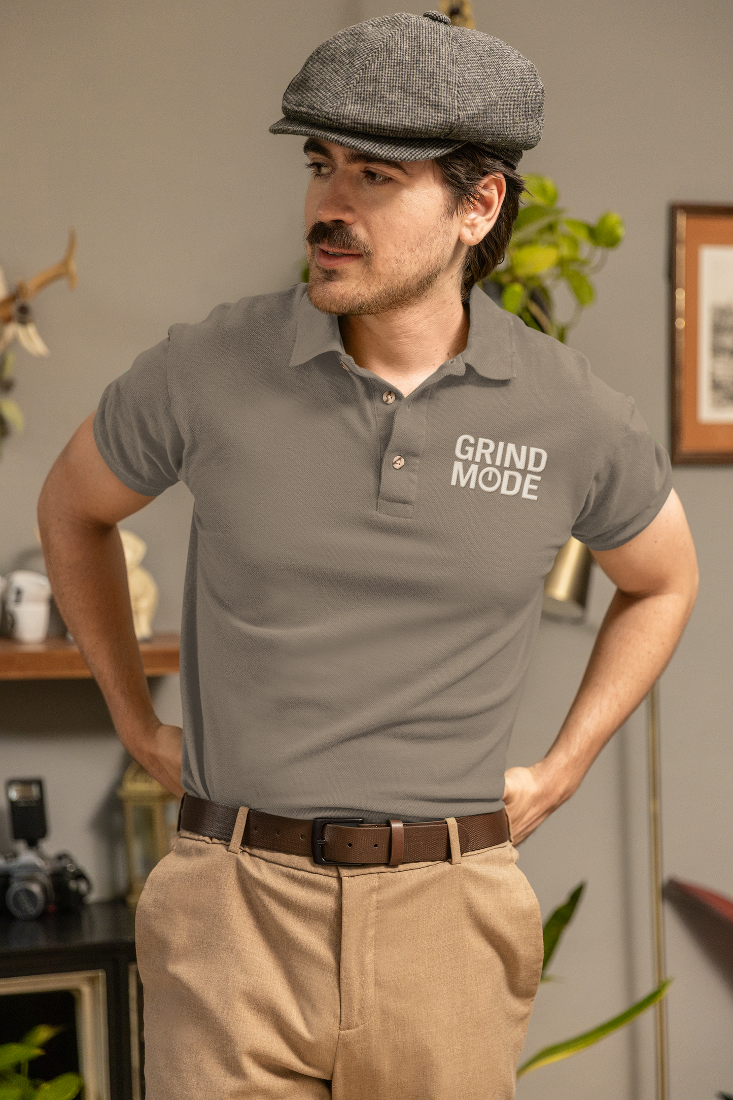 Unisex Performance Polo Shirt - 'Grind Mode' - Athletic Wear, Workout Tee, Gift for Gym Lovers, Casual Style, Sports Apparel
