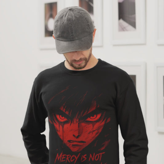 Anime Face "Mercy Is Not For The Weak" Long Sleeve Tee