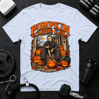 Pumpkin Carving Light Blue T-shirt mockup