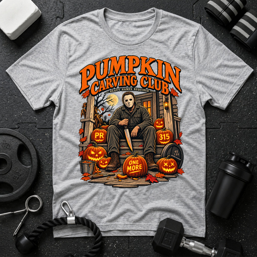 Pumpkin Carving Sport Grey T-shirt mockup