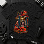 Sleep was never an option Black T-shirt mockup