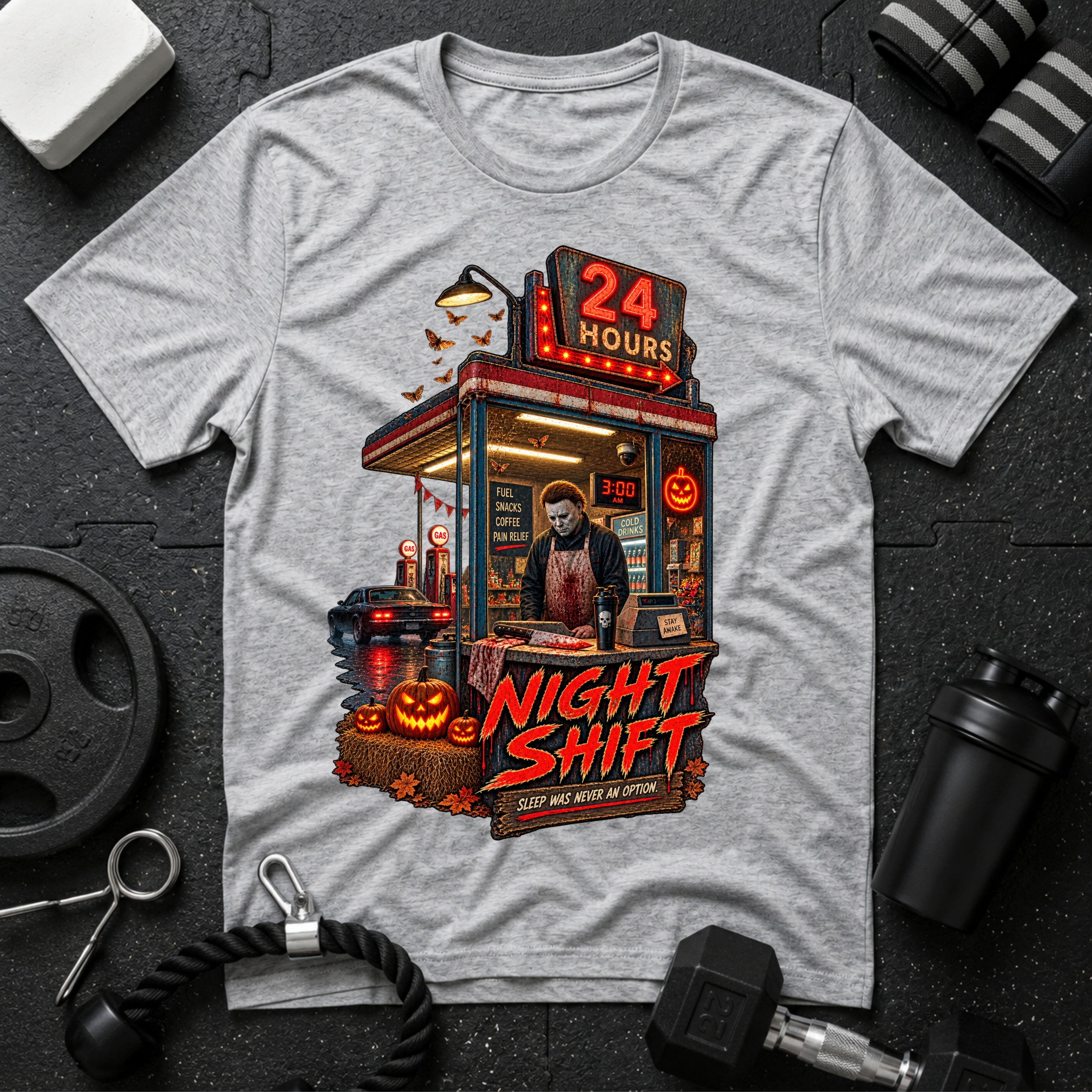 Sleep was never an option Sport Grey T-shirt mockup