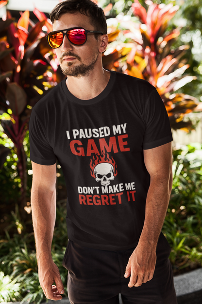 Game Over Unisex T-Shirt, I Paused My Game, Gamer Gift, Casual Wear, Gaming Tee, Funny T-Shirt, Unique Graphic Tee