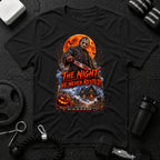 The night he never rested Black T-shirt mockup
