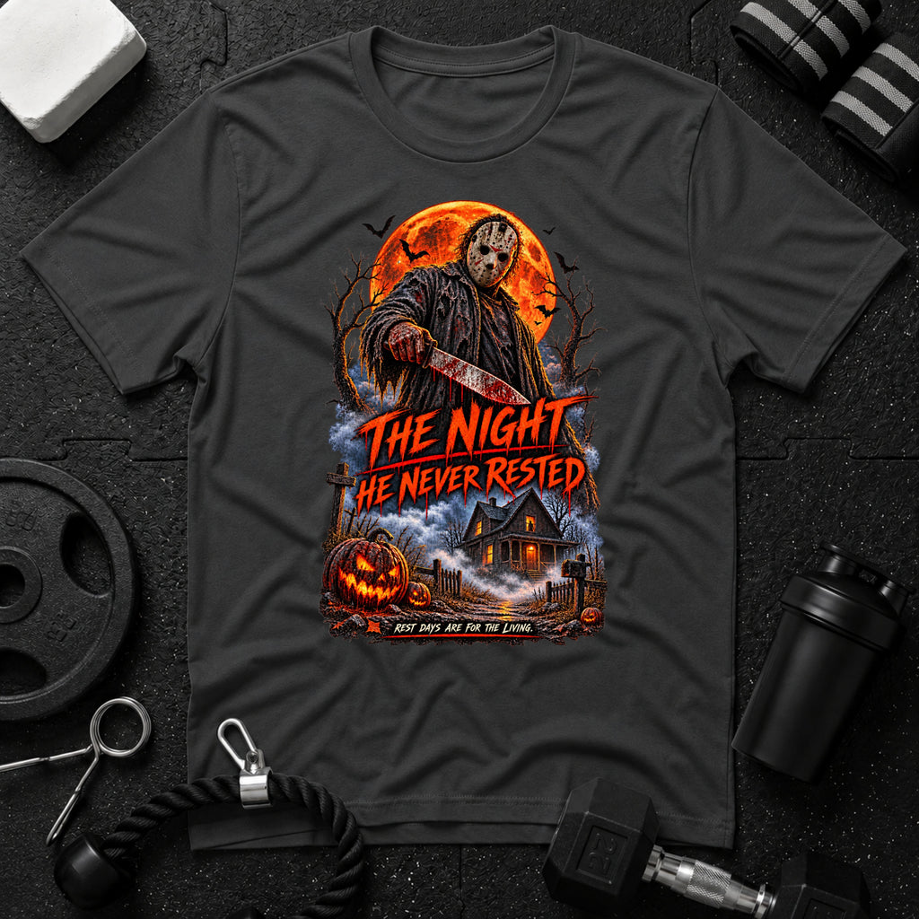 The night he never rested Dark Heather T-shirt mockup