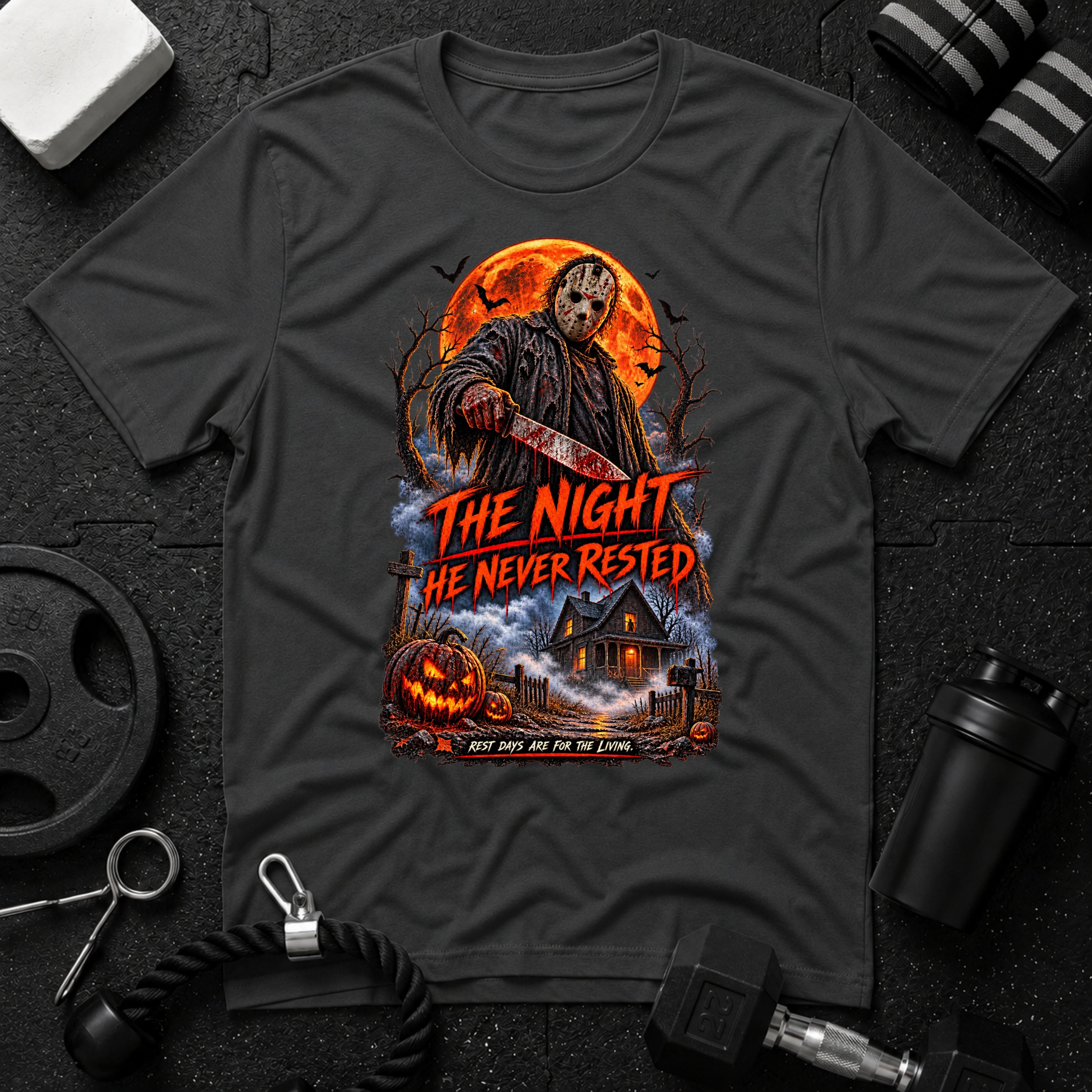 The night he never rested Dark Heather T-shirt mockup