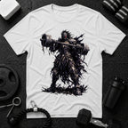 Dark Warrior Graphic Tee with Massive Hammer