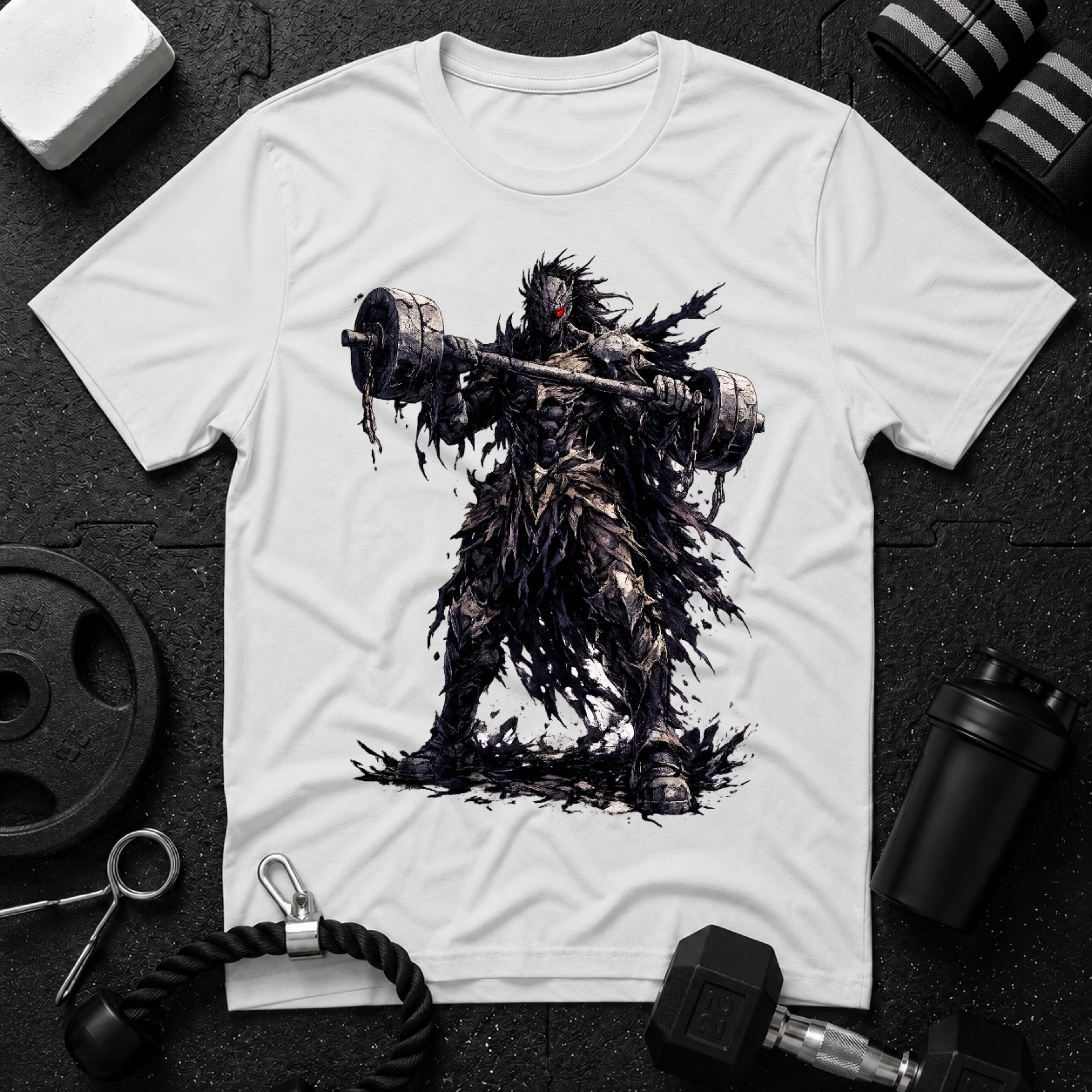 Dark Warrior Graphic Tee with Massive Hammer