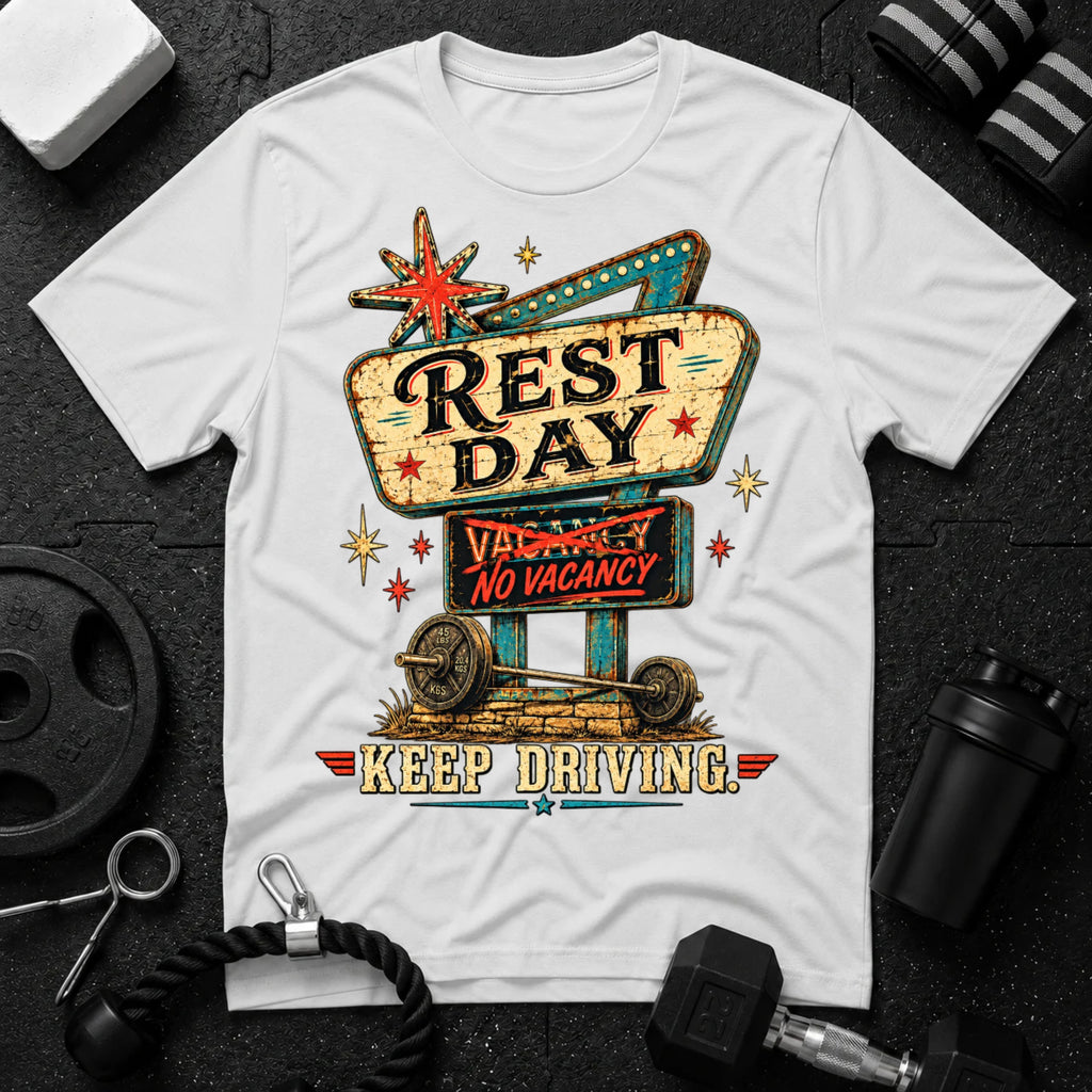 Keep Driving White T-shirt mockup