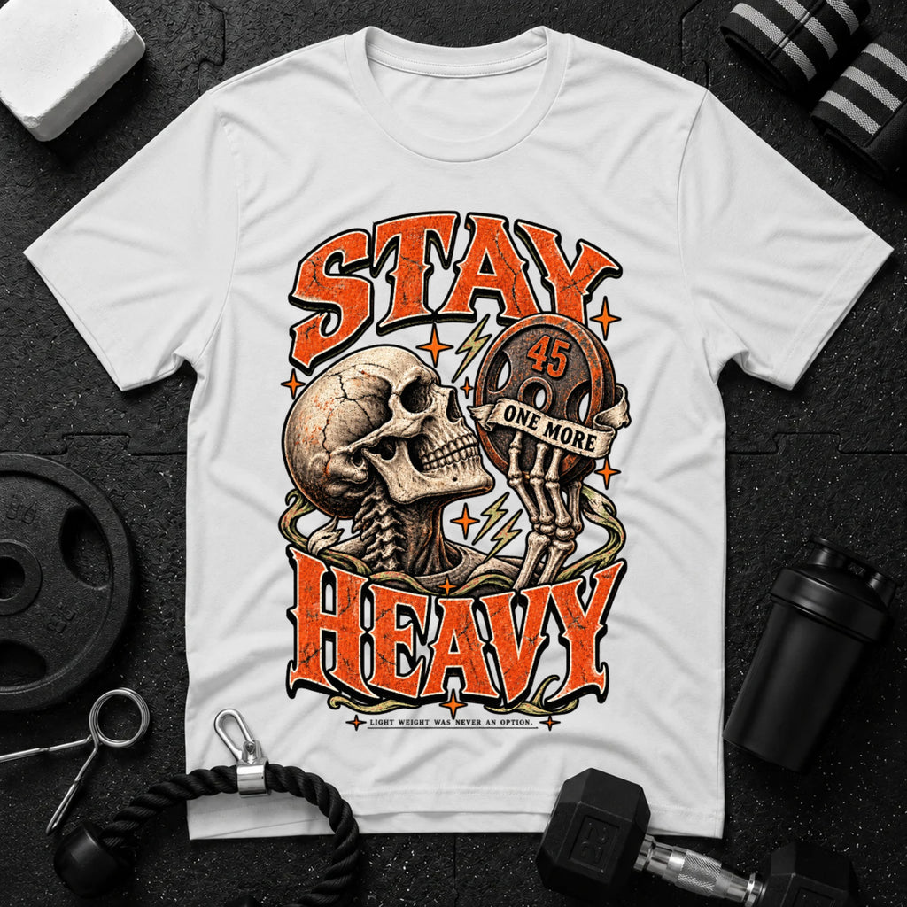 Stay Heavy White T-shirt mockup