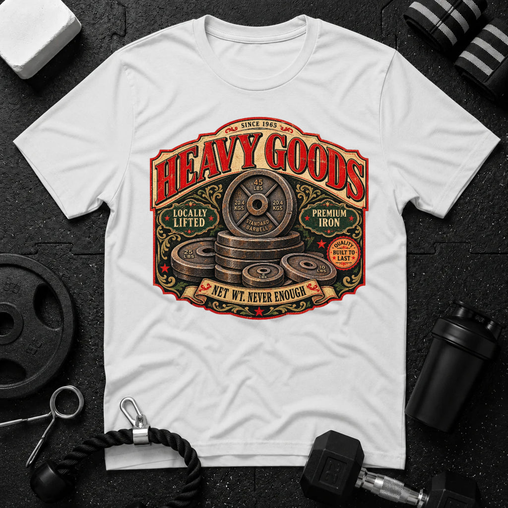 Heavy Goods White T-shirt mockup