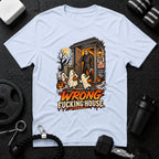 Wrong Fucking House Light Blue T-shirt mockup